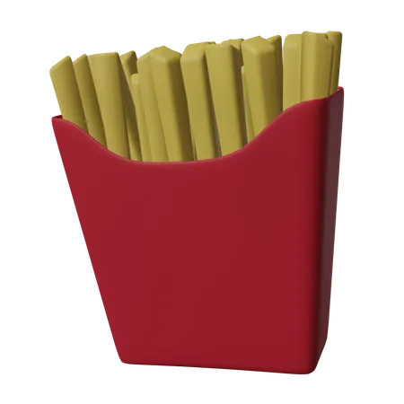 3 D French Fries Illustration 3D Icon