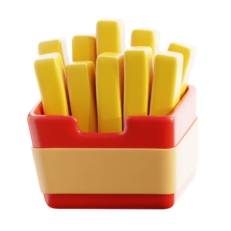 French Fries Fast Food 3 D Icon 3D Icon