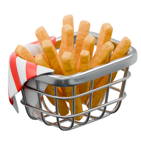 French Fries Basket  3D Icon