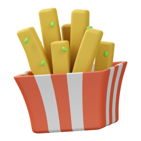 French Fries Box  3D Icon