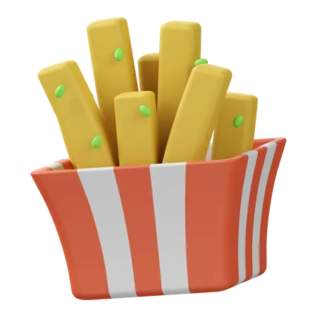 French Fries Box  3D Icon