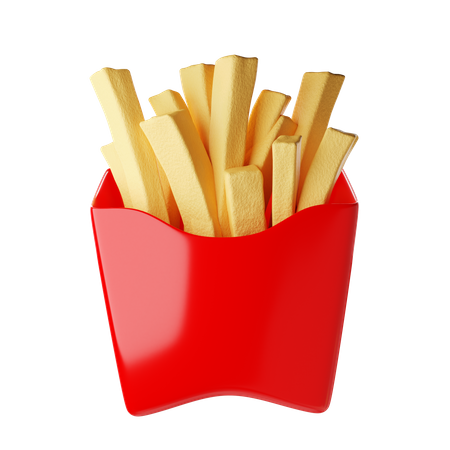 French Fries Box  3D Icon