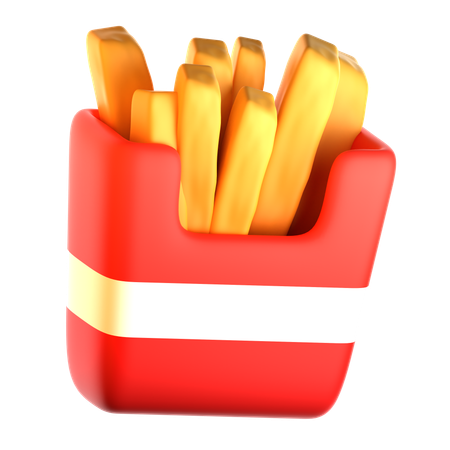 French Fries Box  3D Icon