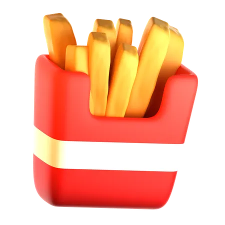 French Fries Box  3D Icon
