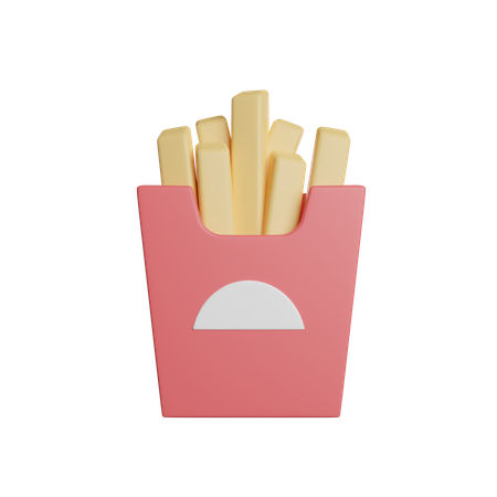 French Fries Box  3D Icon