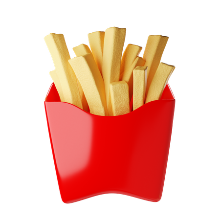 French Fries Box  3D Icon