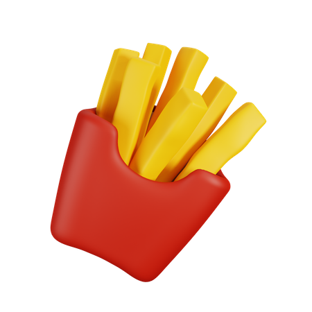French Fries Box 3D Illustration