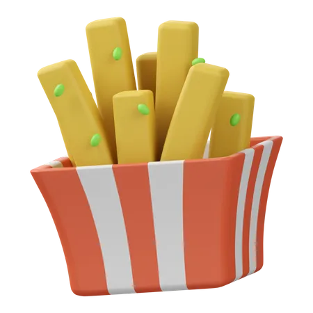 French Fries Box 3D Icon