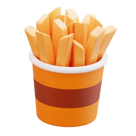 French Fries Cup  3D Icon