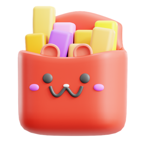 French Fries Cute  3D Icon
