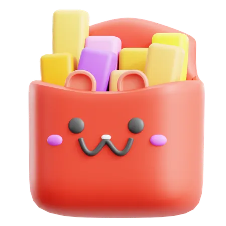 French Fries Cute  3D Icon