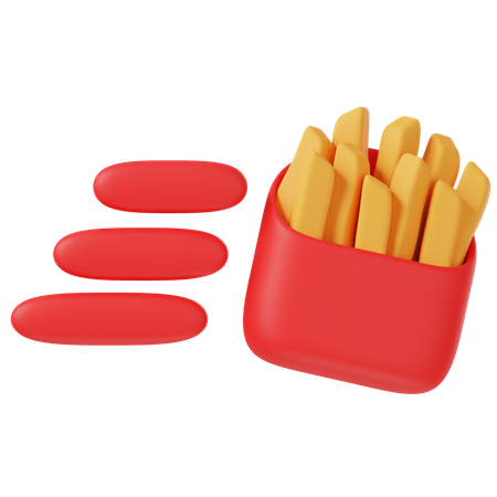 French Fries Delivery  3D Icon