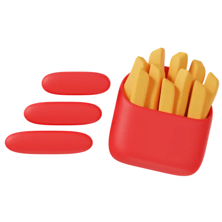 French Fries Delivery  3D Icon