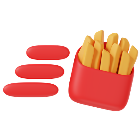 French Fries Delivery  3D Icon