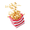 3d french fries floating