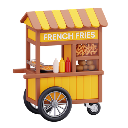 French Fries Stall  3D Icon