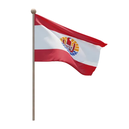 French Polynesia Flag Pole  3D Flag