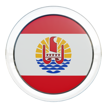 French Polynesia Round Flag  3D Icon