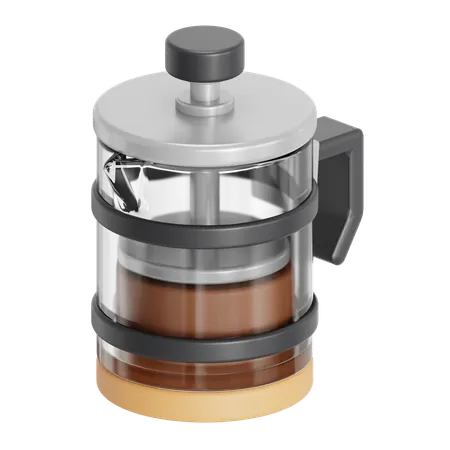 French Press For Brewing Coffee 3D Icon