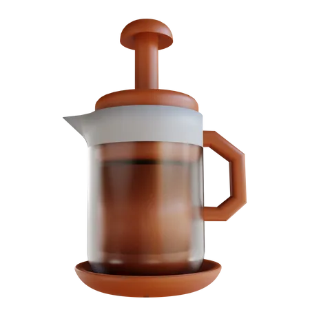 French Press Coffee  3D Illustration