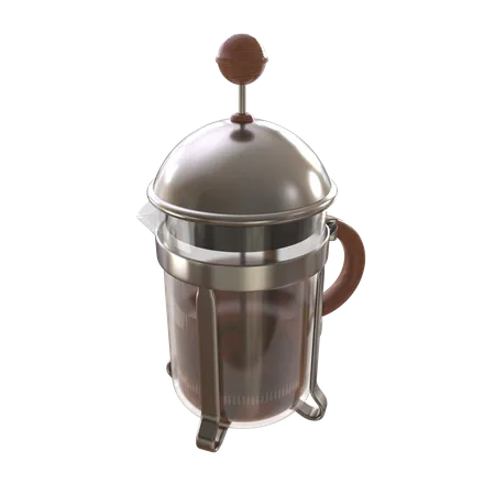 French press coffee maker 3D Illustration