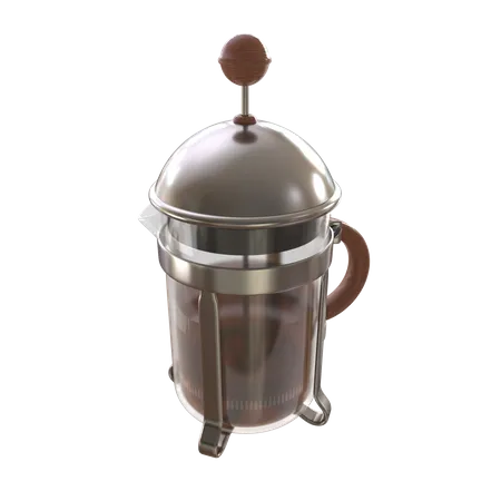 French press coffee maker  3D Illustration