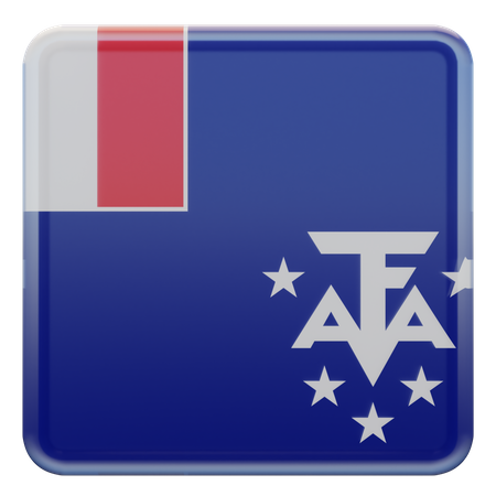 French Southern and Antarctic Lands Square Flag  3D Icon