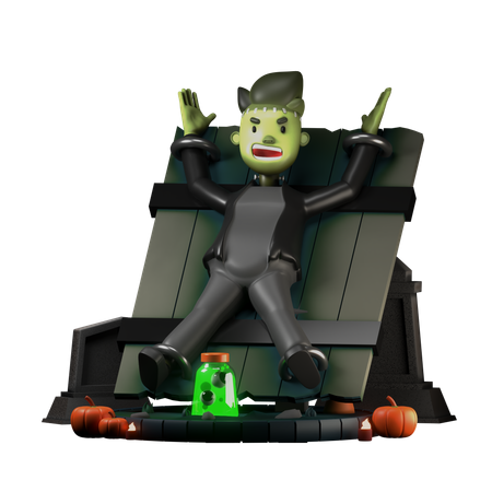 Frengkestein In Pose  3D Illustration
