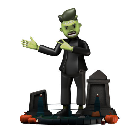 Frenkestein apontado para a direita  3D Icon