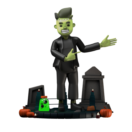 Frenkestein apontou para a esquerda  3D Icon