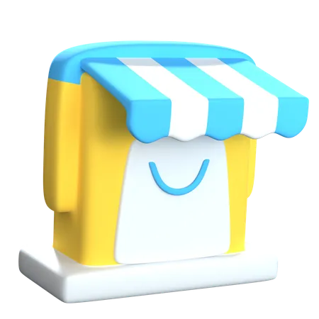 Tienda frontal  3D Icon