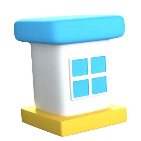 Tienda frontal  3D Icon