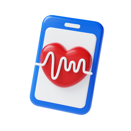 Fréquence cardiaque en ligne  3D Icon
