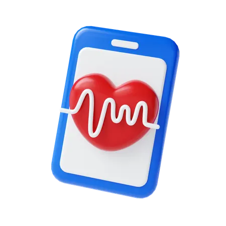 Fréquence cardiaque en ligne  3D Icon