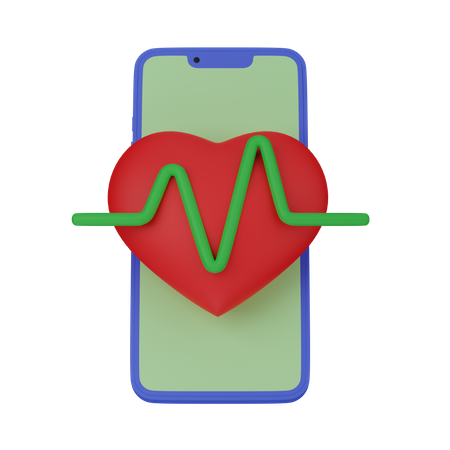 Fréquence cardiaque mobile  3D Icon