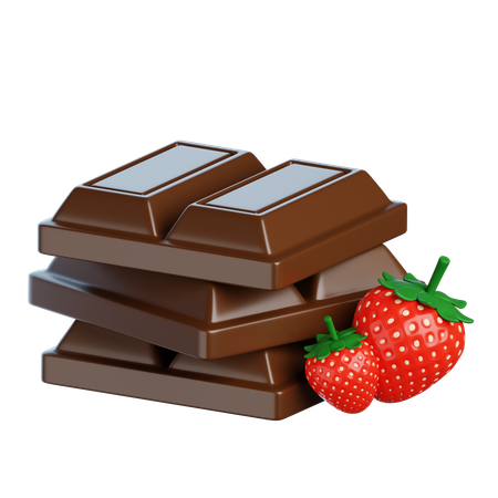 Chocolate de fresa  3D Icon