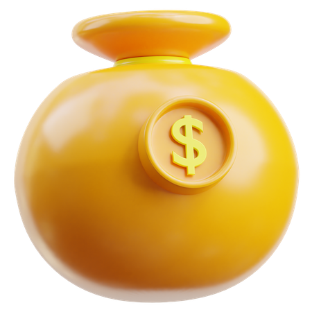 Fresh Cash Money Bag  3D Icon