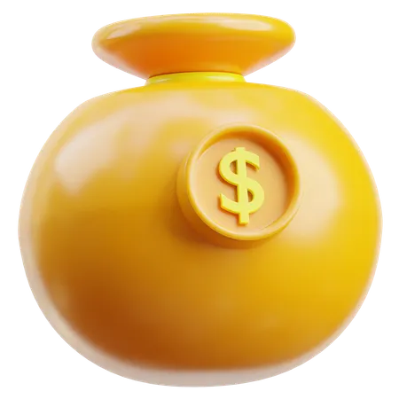 Fresh Cash Money Bag  3D Icon
