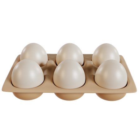 Fresh Farm Eggs Tray  3D Icon