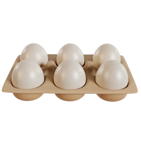 Fresh Farm Eggs Tray  3D Icon