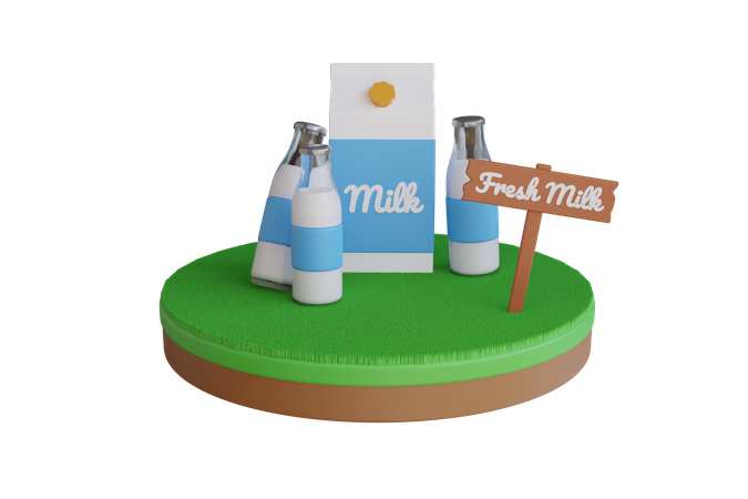 Fresh Milk  3D Illustration