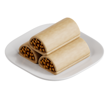 Fresh Spring Roll (Popiah)  3D Icon