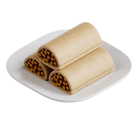 Fresh Spring Roll (Popiah)  3D Icon