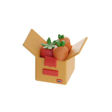 Fresh Vegetables Box  3D Icon