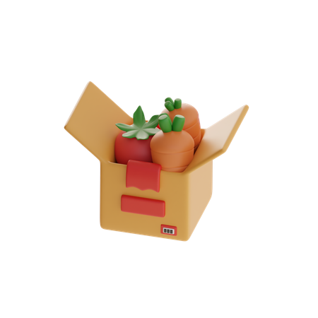Fresh Vegetables Box  3D Icon