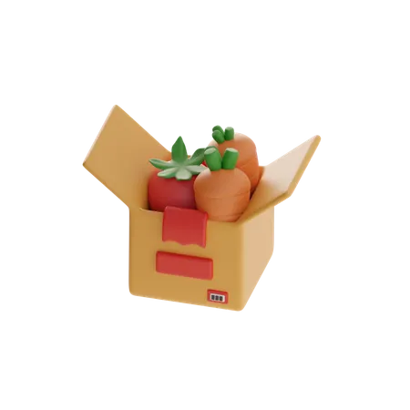 Fresh Vegetables Box  3D Icon