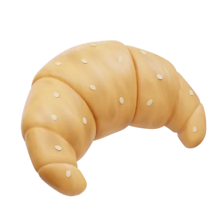 Freshly Baked Croissant  3D Icon