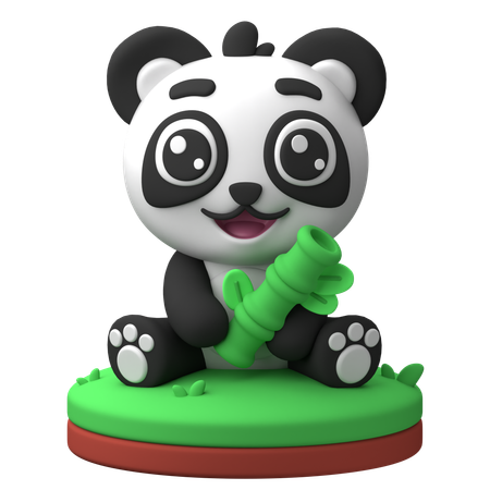 Fröhlicher Panda  3D Icon