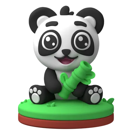 Fröhlicher Panda  3D Icon