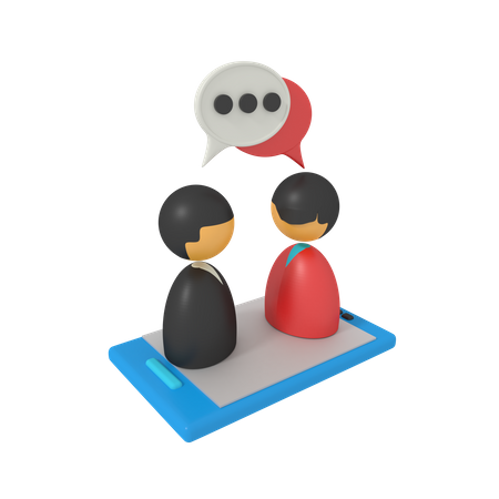 Gespräch mit Freunden  3D Icon
